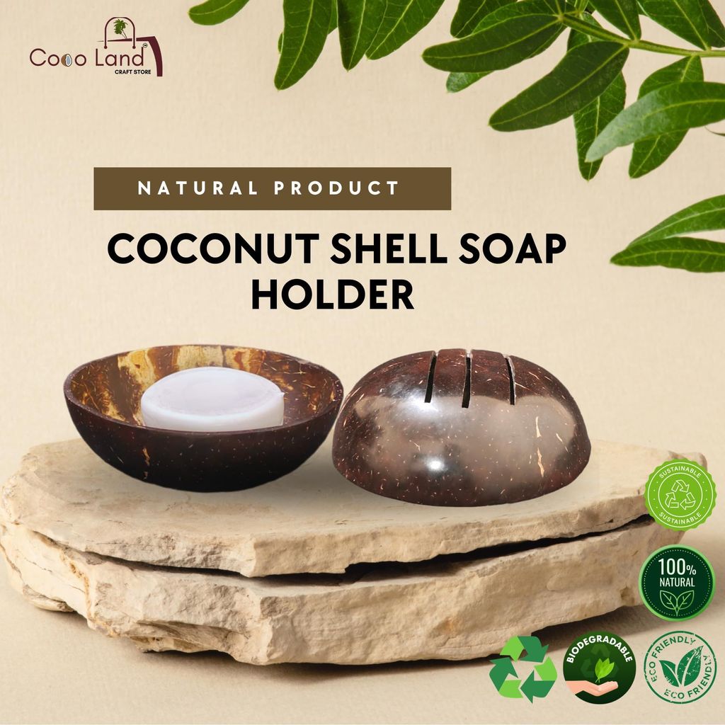 CocoLand Coconut Shell Soap Holder / Coconut Oil Polished view 2