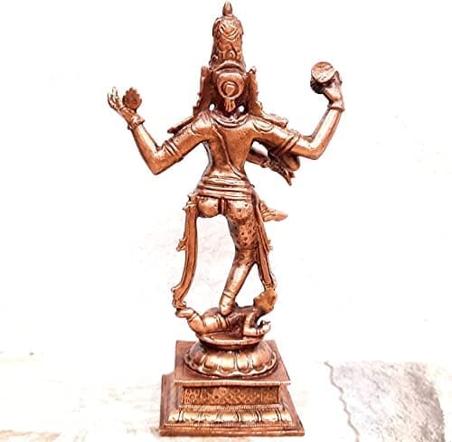 Searchers Paradise - Copper Idols Natarajar, 6 inches, Copper Handmade 480 Grams, Patina Antique Finish, Pack of 1 Piece view 2
