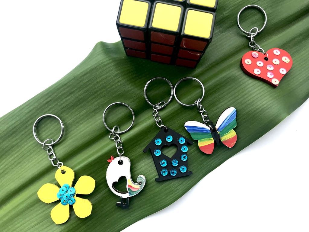 The Brown Box MDF Cut-Out Key Chain Making Kit for Kids,Art and Craft for Kids Ages 4-6, 6-8, 8-12,Hobby kit,Gifts for Boys and Girls, DIY Activity Kit,Birthday Return Gift. view 2