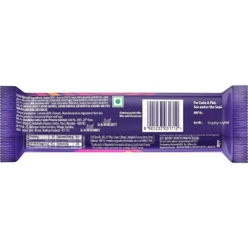 Cadbury Fuse Chocolate Bar 25 Gms view 2