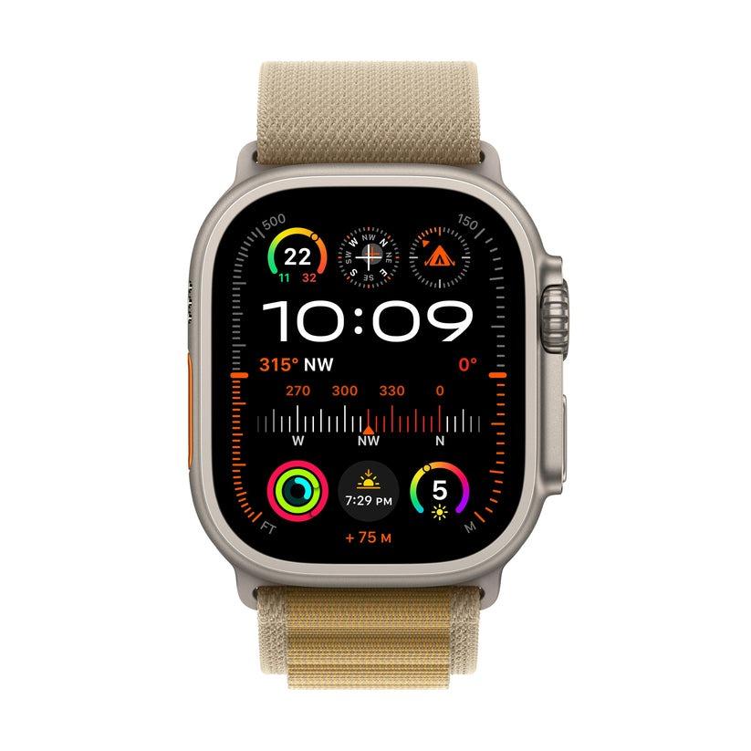 Apple Watch Ultra 2 GPS + Cellular 49mm Natural Titanium Case Tan Alpine Loop Small view 2