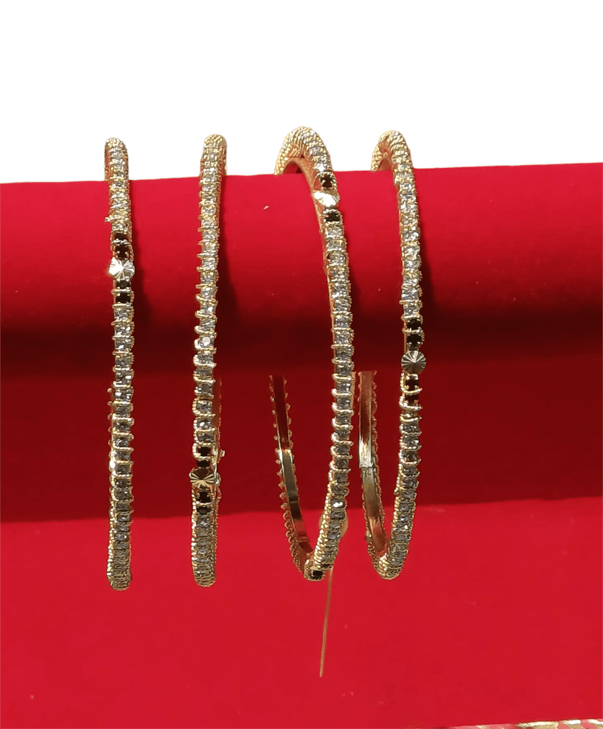Gold Plated Designer Bangle Set for Women view 2
