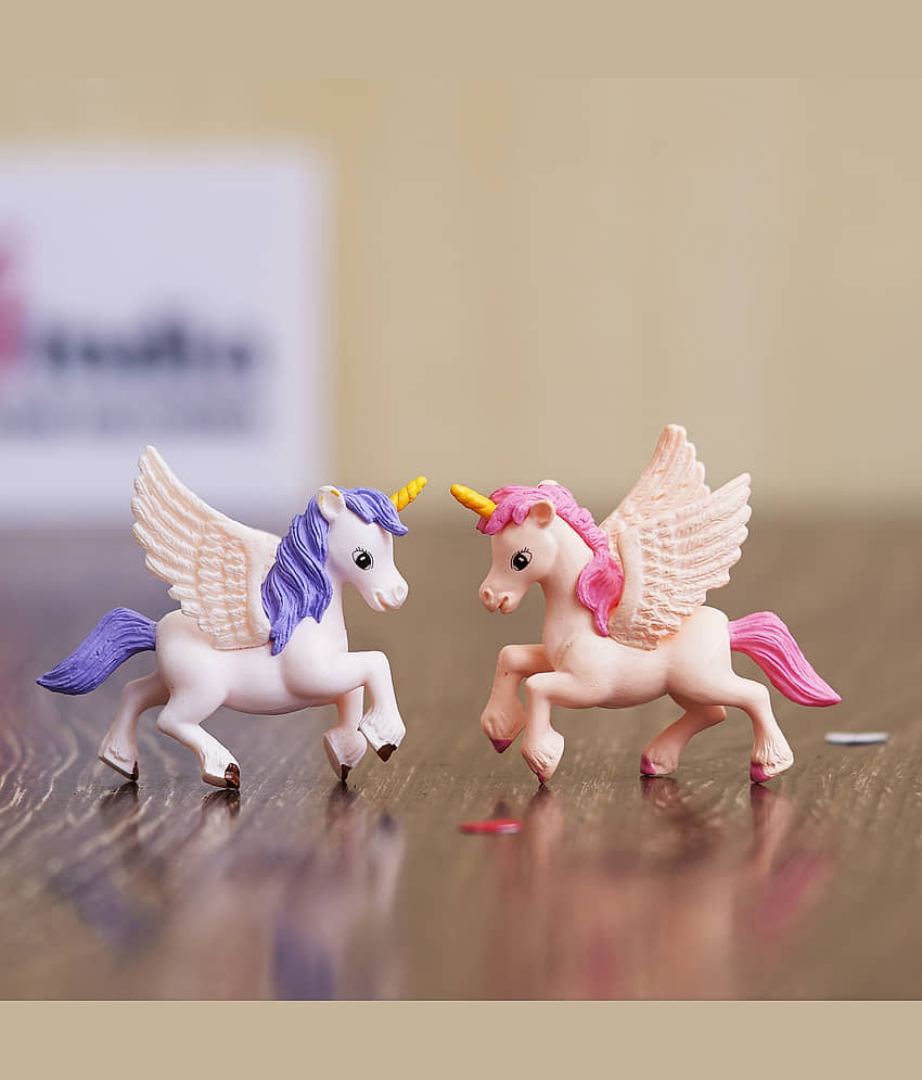 eCraftIndia Pink 2 Pieces Unicorn Horse Statues Figurine Showpiece view 2