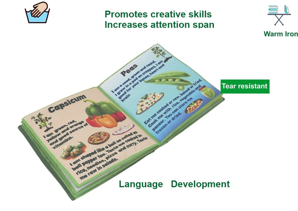 Skyculture� Our Health Friend Vegetables Soft Fabric Book for Early Learning [Rag Book] [Rag Book] Skyculture view 2