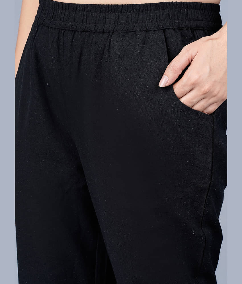 QuaClo - Black Cotton Regular Women's Casual Pants ( Pack of 1 ) view 2