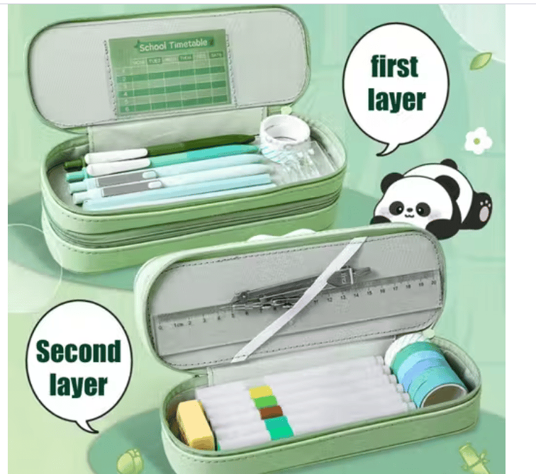 3Days Double Layer 3D Cute Pencil Case – Large Capacity Pen & Pencil Pouch Multifunctional Stationery Organizer view 2