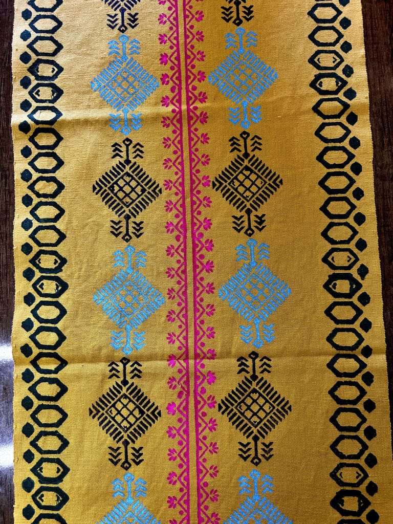 Brown Hand Block Printed Table Runner view 2