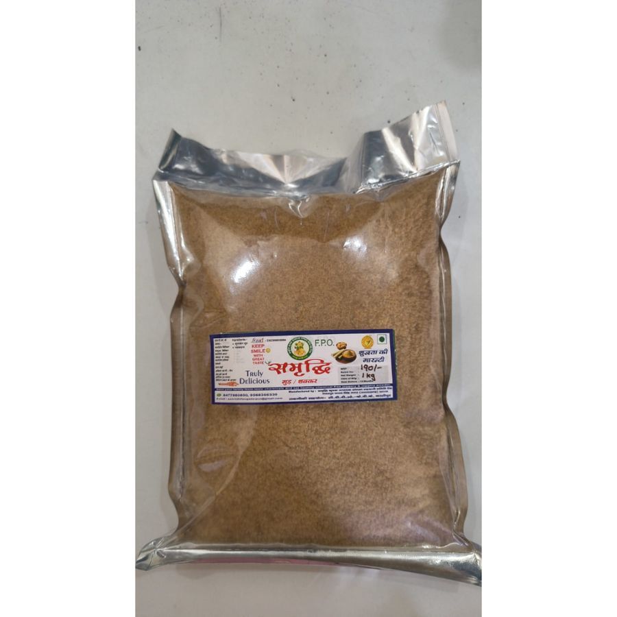 Samruddhi Jaggery Powder - 1 kg - One plastic pouch of Jaggery Powder view 2
