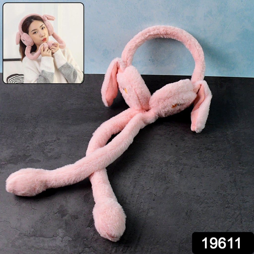 Cute Jumping Rabbit Ear Plush Winter Earmuffs (1 Pc) view 2