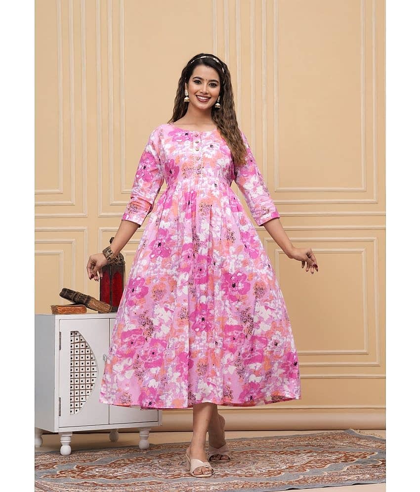 Nevisha Style Pink Cotton Maternity Kurta Single
