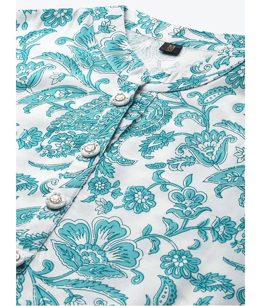 HIGHLIGHT FASHION EXPORT Women's Cotton A-Line Top ( Blue ) view 2