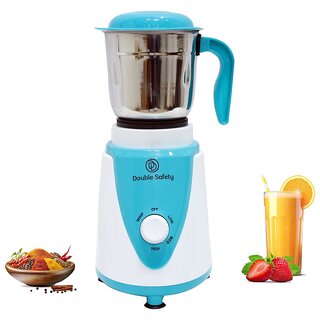 Double Safety Mixer Grinder 550 W Mixer Grinder (Toronto 1 Jar Mixer Grinder 1 Jar Blue)