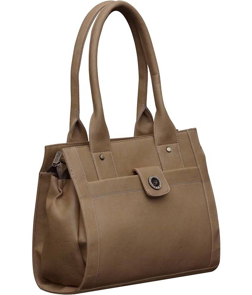 Fostelo - Beige Faux Leather Shoulder Bag view 2