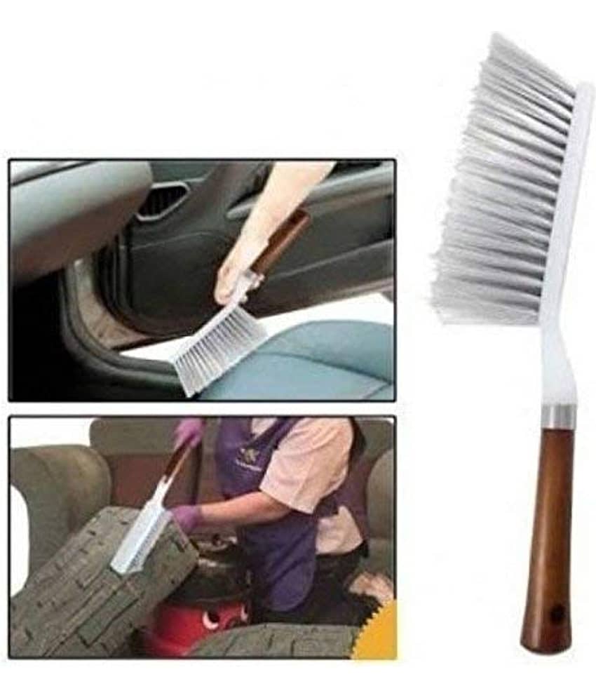 INGENS Combo of Car and Carpet Cleaning Brush and Microfiber Cleaning Cloths,40x40cms 250GSM Highly Absorbent, Lint and Streak Free,Wash Cloth for Car, Window(Pack of 5 Cloth and 1 Brush)… view 2