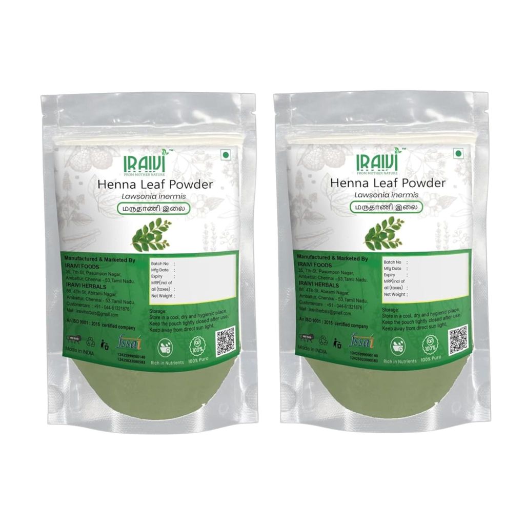 IRAIVI Premium Henna Leaf Powder 200g for Hair & Skin Care | Mehendi | Maruthani | 100% Pure Natural Hair Conditioner & Colorant | Hair Growth & Scalp Health | Chemical-Free Beauty