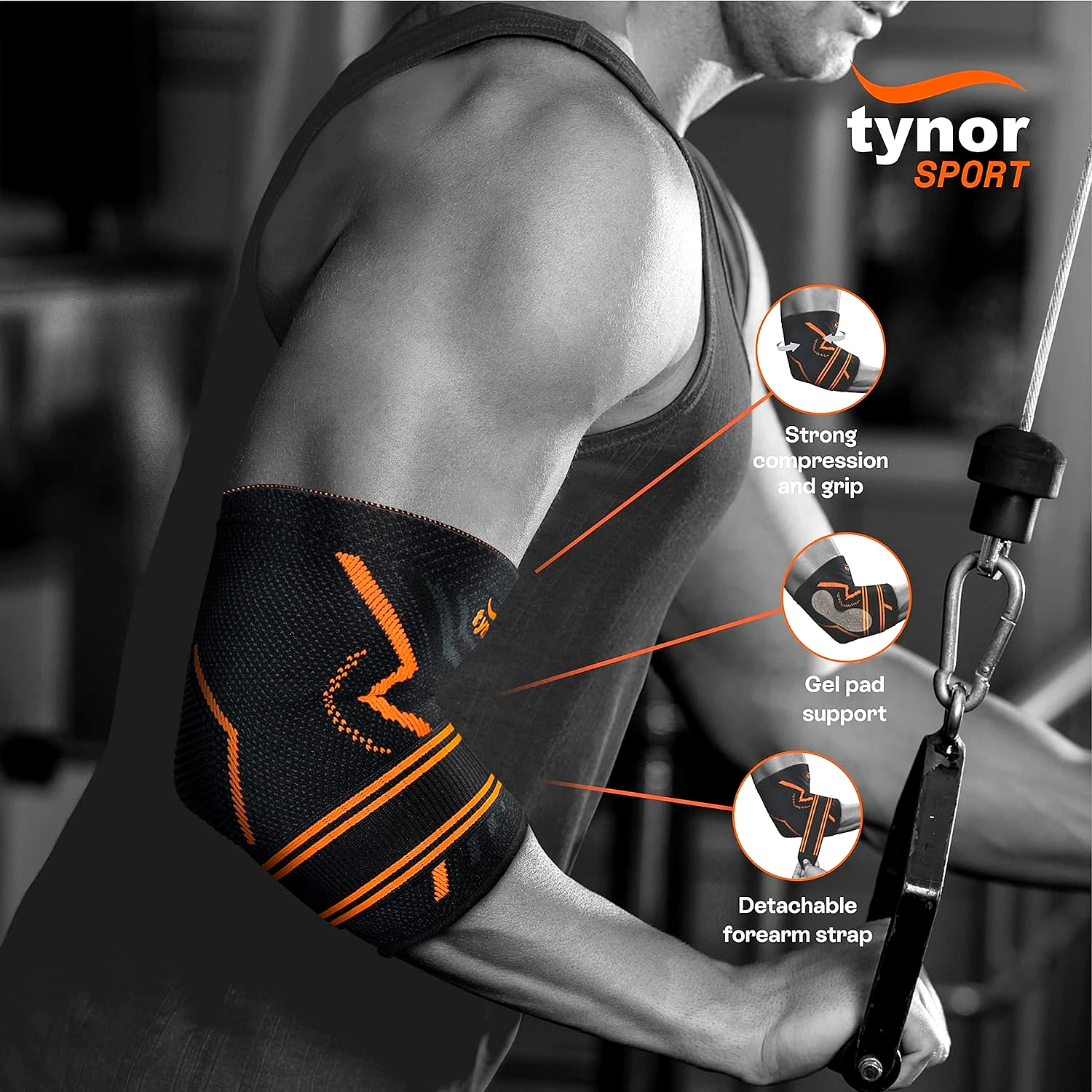 TYNOR Elbow Support Air Pro, 1 Unit (Colour - ORANGE, Size - XL) by Total Sporting And Fitness Solutions Pvt Ltd view 2