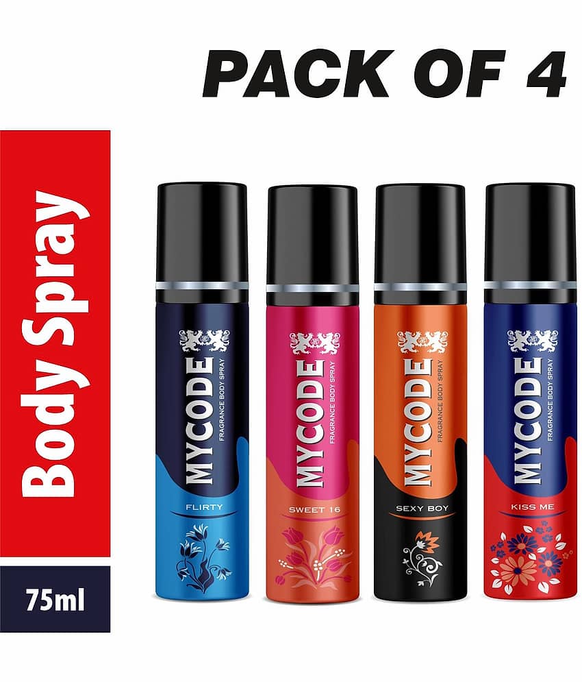 Generic 4 Piece Perfume Body Spray for Unisex 300 ml ( Pack of 4 )