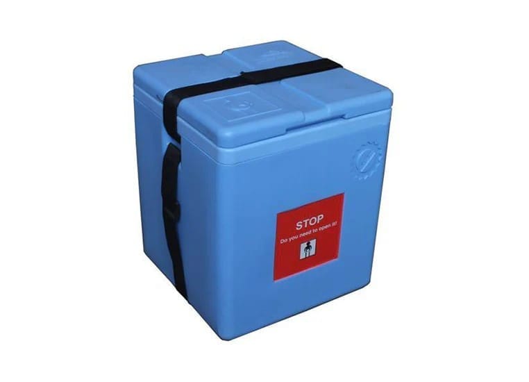 FAIRBIZPS 4 Ice Pack Vaccine Storage Carrier Box Portable CFC- Free Polyurethane Controller Vaccine Storage Box with Integral, Hinged Lid & Stopper 3.36 Ltr Blue view 2