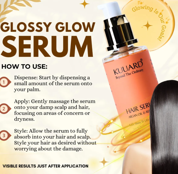 Kuuard Advanced Hair Serum | Frizz-Free, Shiny & Nourished Hair | For All Hair Types | Argain Oil & Redensyl view 2