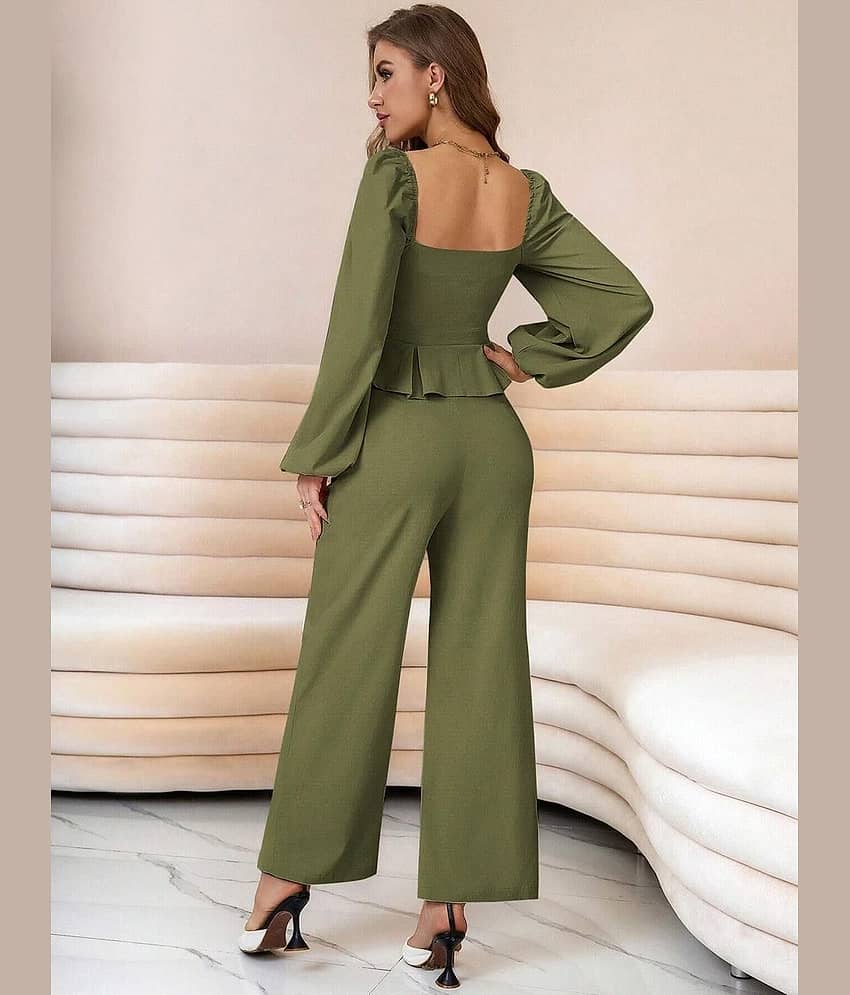 kotty Women Top With Trousers Co-Ord Set ( Green ) view 2