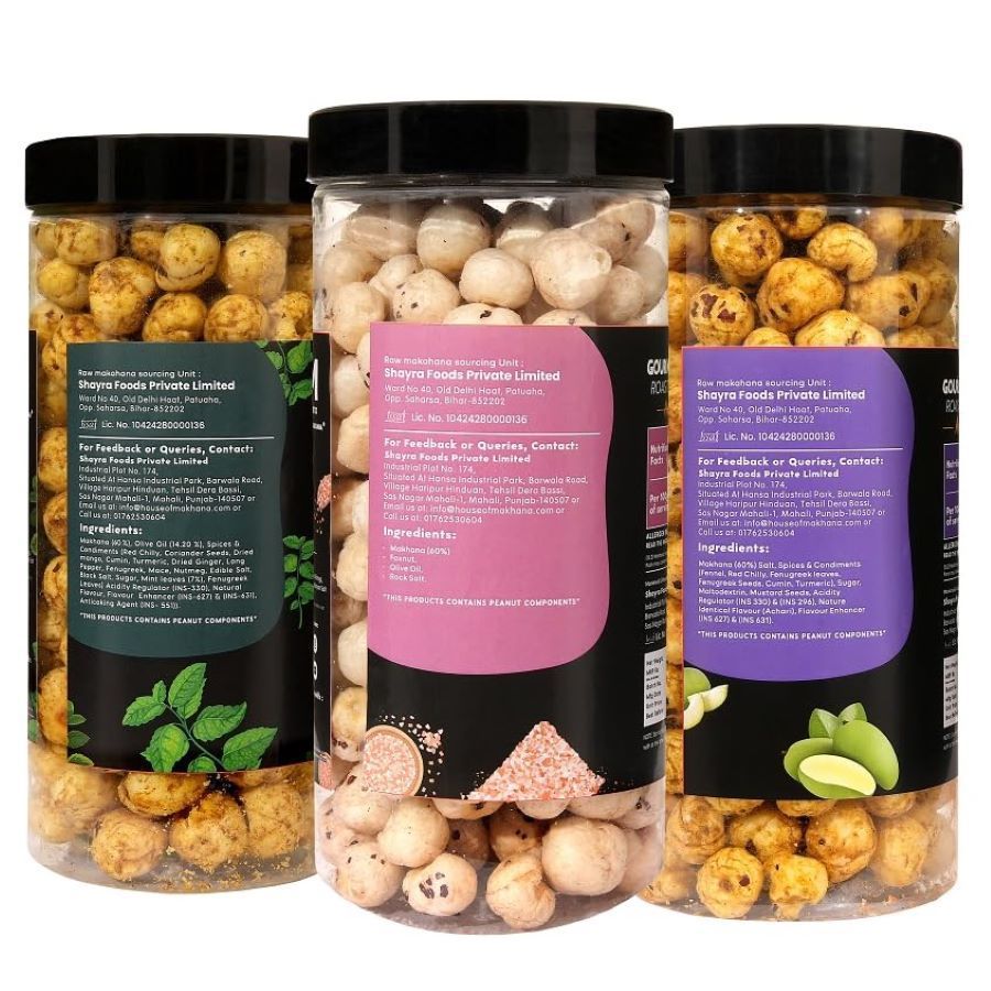 GOURMET MAKHANA Roasted in Olive Oil | Flavors Pudina Masala, Himalayan Salt and Achari mango | Combo Of 3, 65g Each. - 195 gm view 2