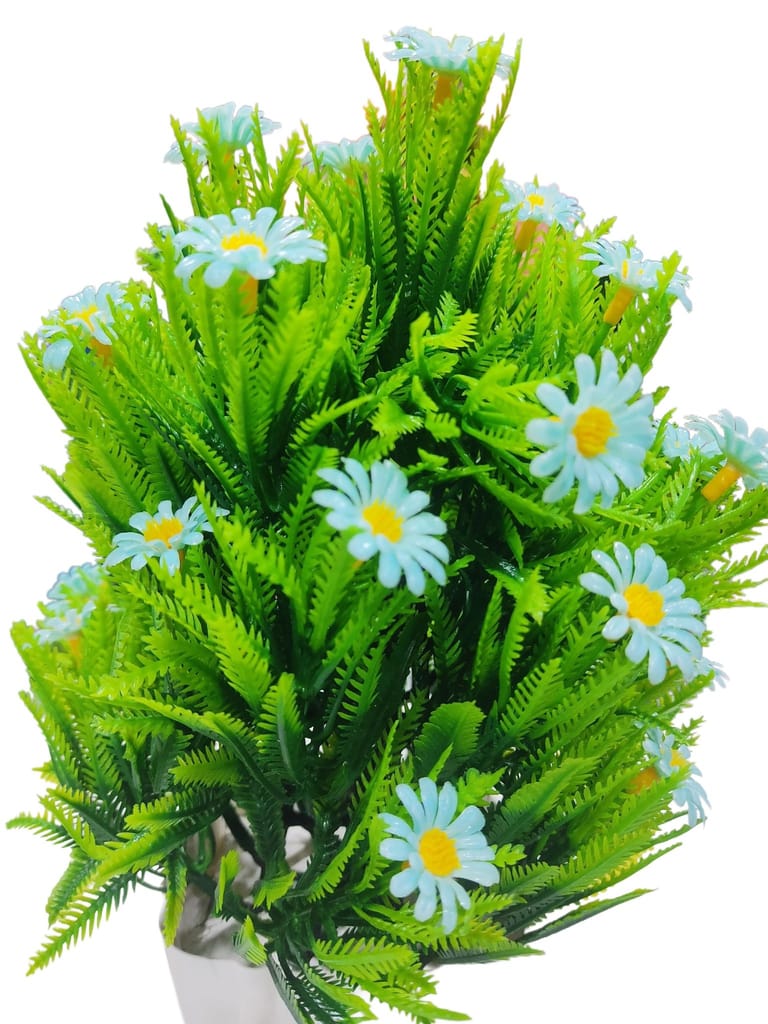 Artificial Potted Daisy Plant with Green Leaves for Home Decor view 2