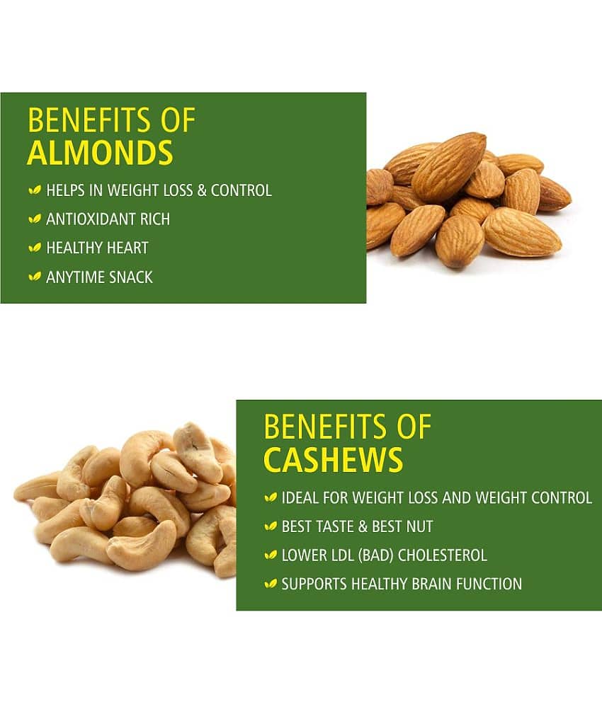 Everyday Four Dry Fruits Californian Almonds 200g + Cashew Nuts (Kaju) 200g | Combo Pack | view 2