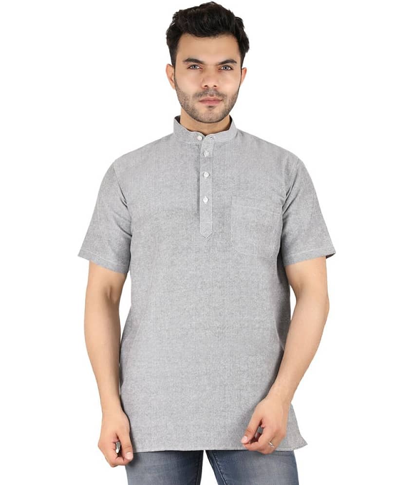 Latest Chikan - Peach Cotton Men's Shirt Style Kurta ( Pack of 1 )