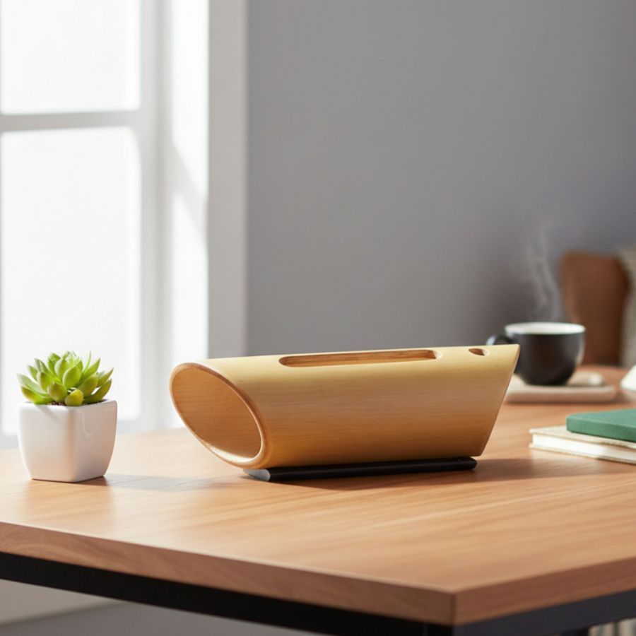 HANDCRAFTED BAMBOO PASSIVE PHONE AMPLIFIER view 2