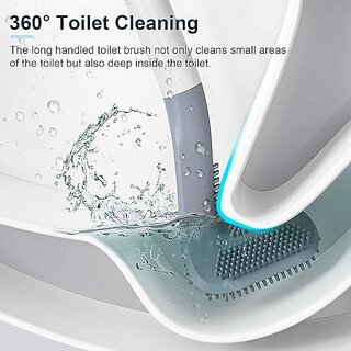 Golf Shape Silicone Toilet Brush with Self-Adhesive Wall Hook Anti-drip Non-Slip Long Handle Quick Easy Cleaning 1 Pc view 2