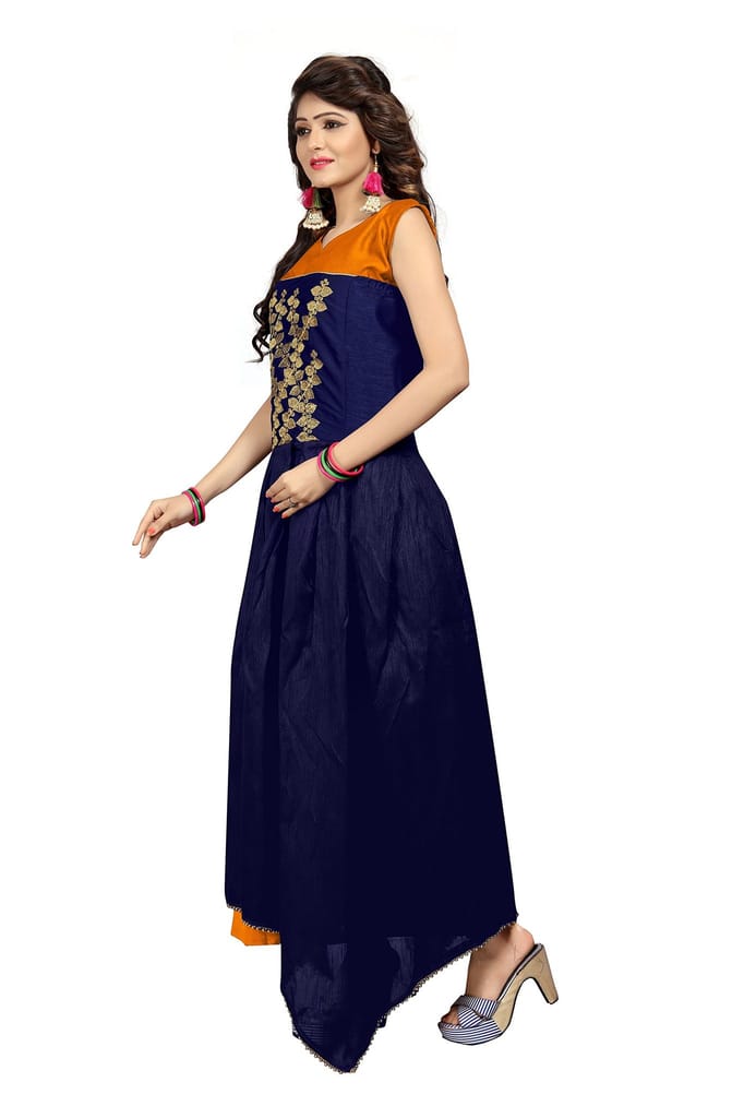 Florence Women's Silk Anarkali Dress Material view 2