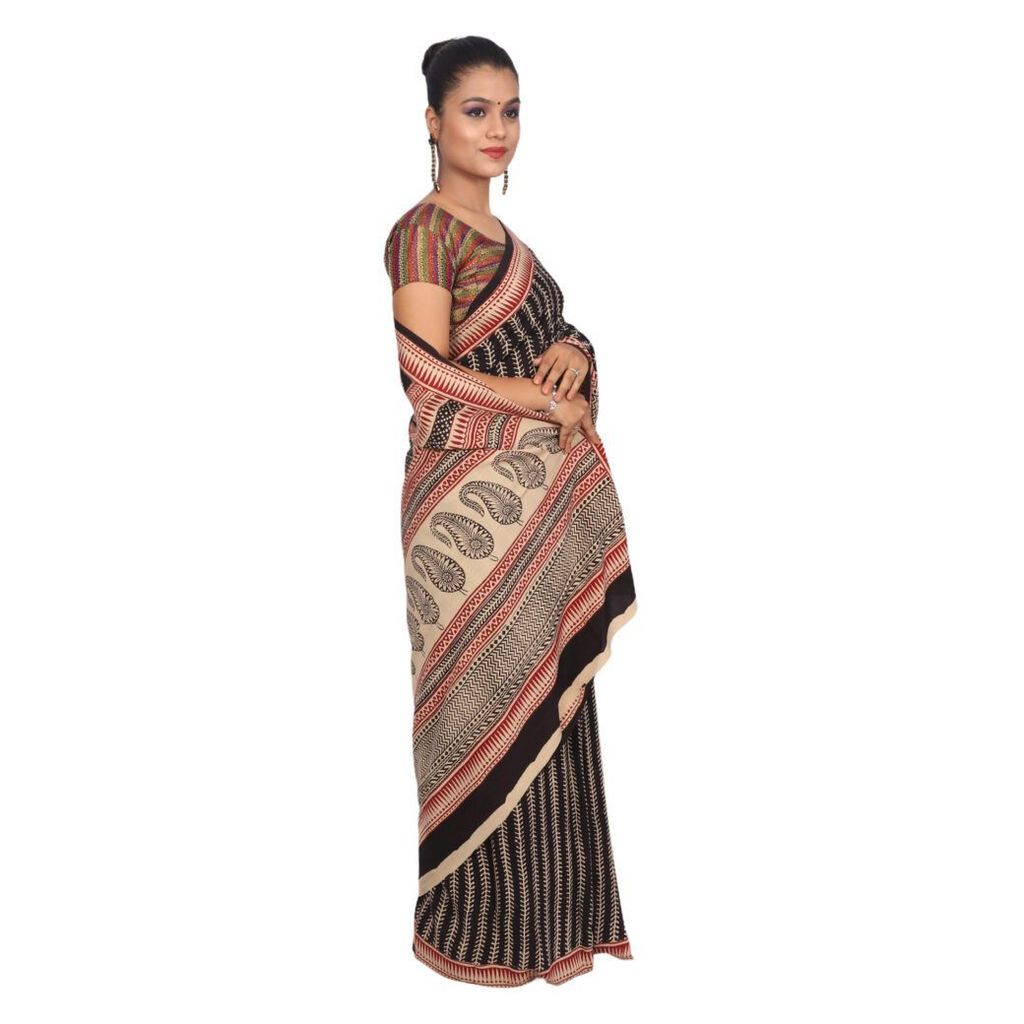 HANDLOOM CRAPE SILK SAREE WITH BLOUSE (SKU - 1SR102280621 SAREE- 195) view 2