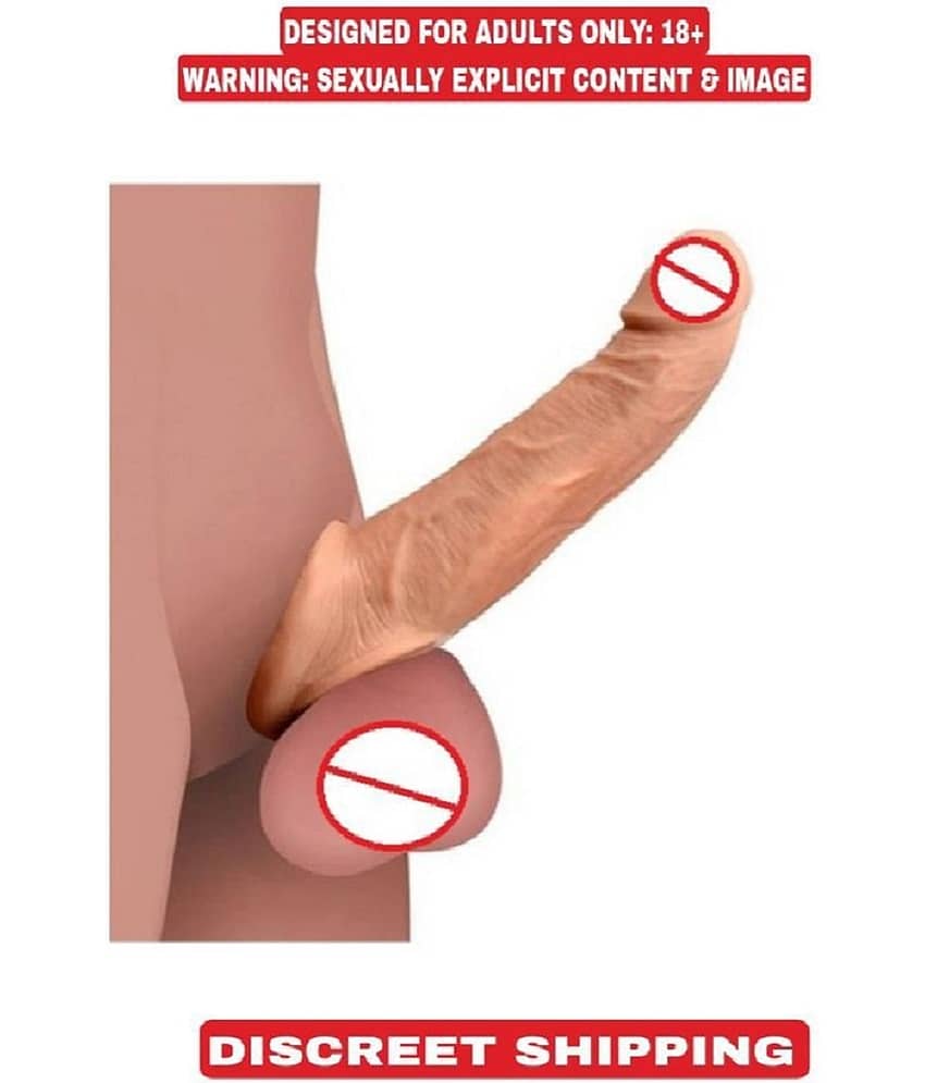KAMVEDA- 8 inch Double Hole Jumbo Penis Sleeve With 2 Inch Length Extension And 1cm Girth Increase
