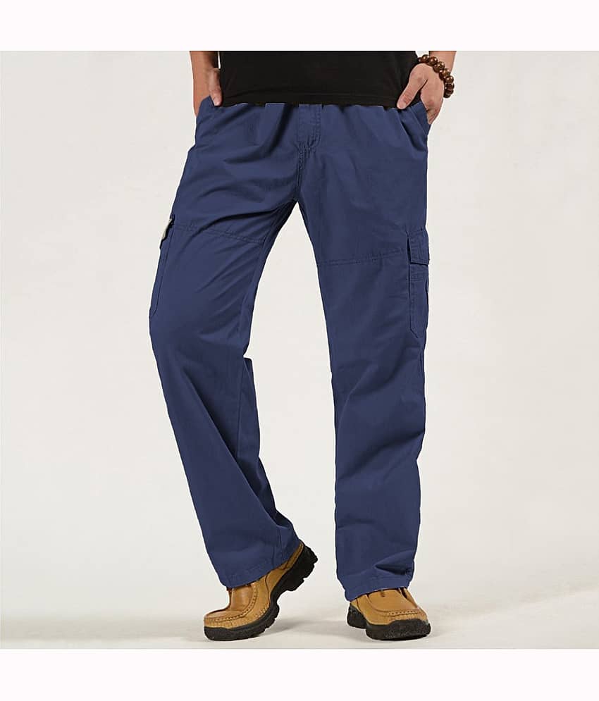 Reoutlook Regular Flat Men's Cargos - Gold ( Pack of 1 ) view 2