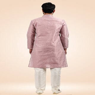 Raivat Ethnic Onion Pink Colour Jacquard Banarasi Silk Pintux Work Kurta Pajama 1811 view 2