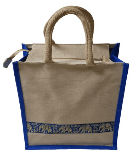 Jute Tote Bag with Elephant Motif - Stylish & Eco-Friendly view 2