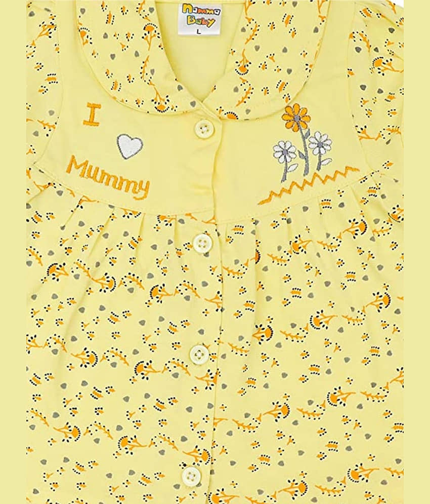 NammaBaby - Yellow Cotton Blend Baby Girl Frock ( Pack of 1 ) view 2