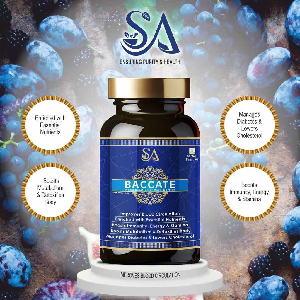 BACCATE(Good For Body Detoxifier, Immunity Booster, Joint Pain Relief Restful Sleep, 60 Veg Capsules) view 2
