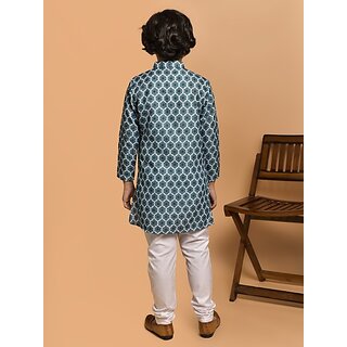 PrintCultr Boys Festive & Party Kurta and Pyjama Set (Blue) view 2