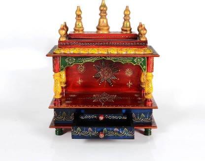 Wood To Cart® Beautiful MDF Wooden Temple/Pooja Mandir for Home and Office/Wall Mounted Temple/Puja Stand (Multicolor - 15x8x18 inches) view 2