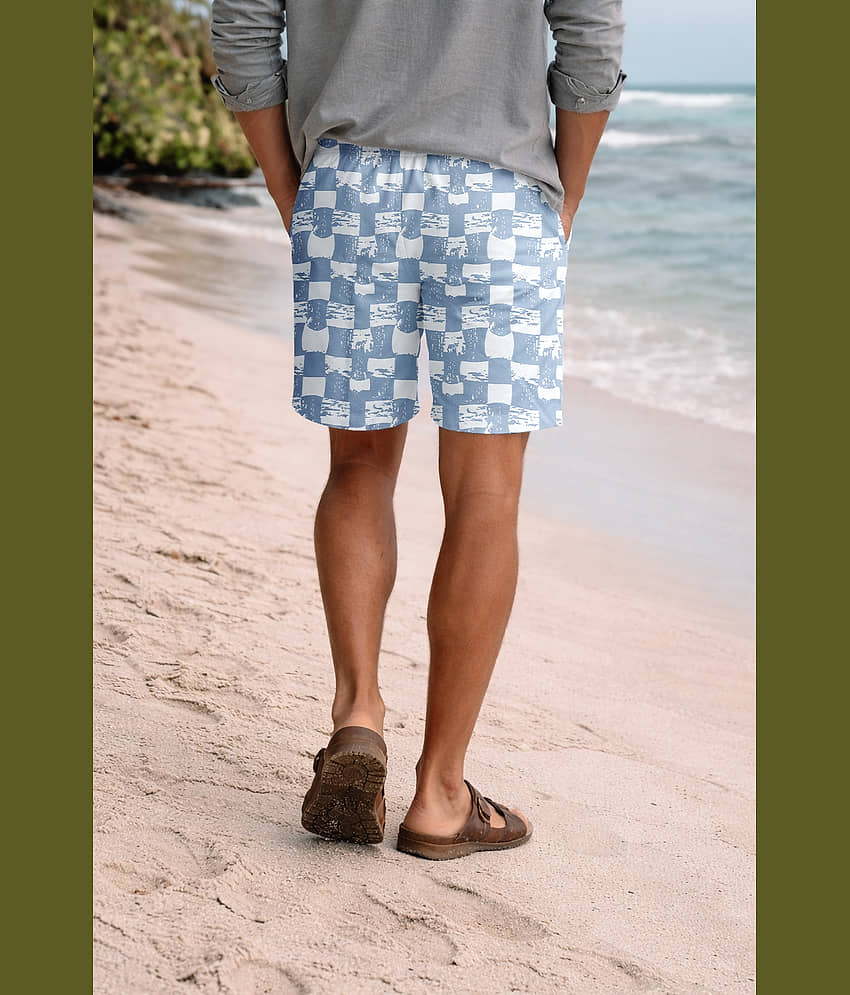 FTX Light Blue Cotton Blend Men's Shorts ( Pack of 1 ) view 2