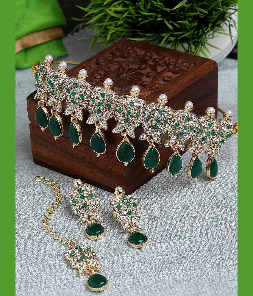 Sukkhi Green Alloy Necklace Set ( Pack of 1 ) view 2