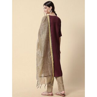 SVB Maroon Embroideried Kurta Set view 2