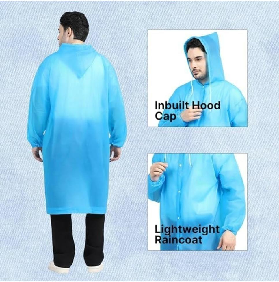 RainPouch – Waterproof Hooded Rain Poncho with Storage Pouch | Free Size | Assorted Multicolour view 2