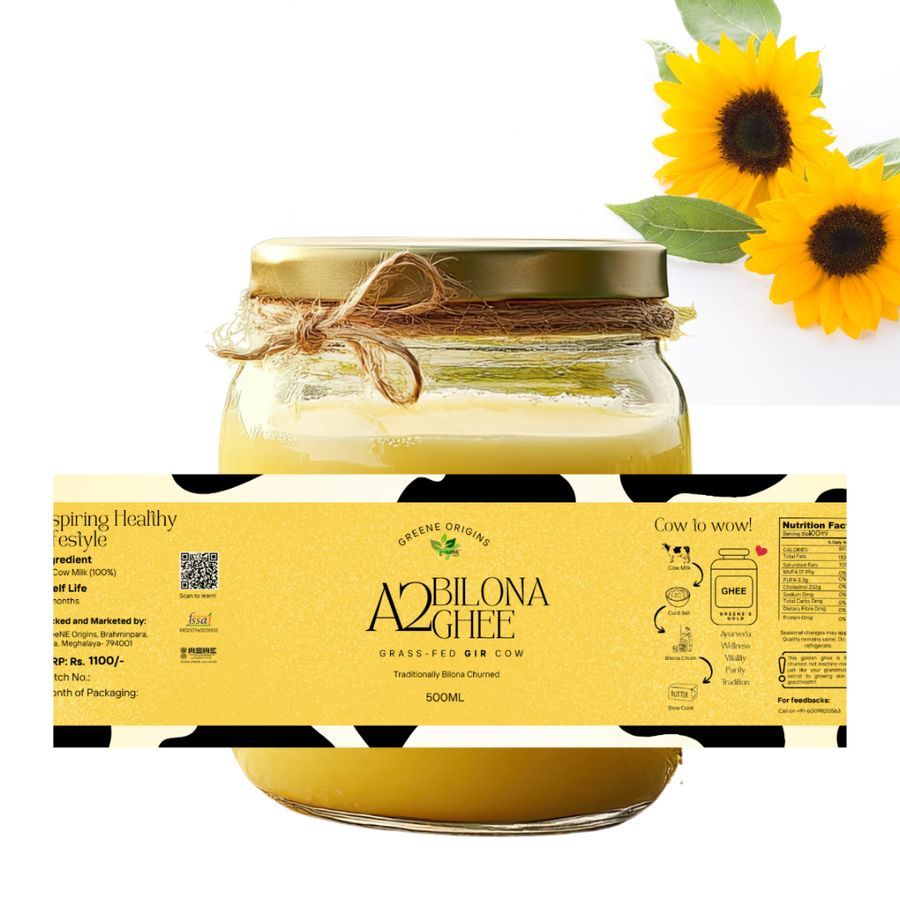 GreeNE Origins A2 Desi Cow Ghee | Traditional Bilona Method | Grass-Fed Gir Cows| Healthy -Ayurvedic | Tested and Verified | Low fatty acids | Supports digestion - 250 gm view 2
