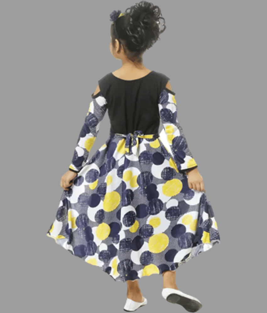 JCT DRESSES Crepe Fit And Flare Dress For Girls ( Pack of 1 , Black ) view 2
