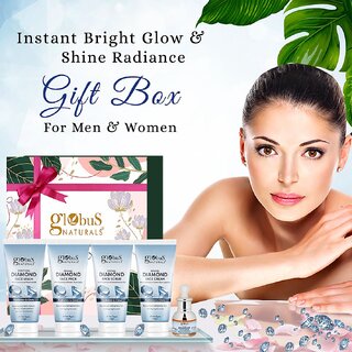 (Combo of 5) Globus Naturals Diamond Rakhi Gift Box For Brother Sister , Face Wash, Face Cream, Face Scrub, Face Pack, Face Serum view 2