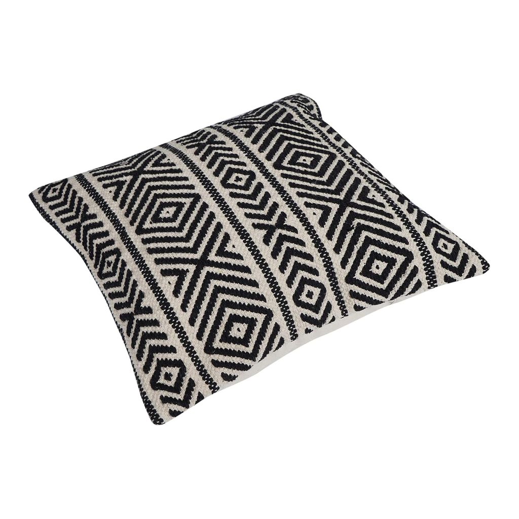 Lalawat-Export Cushion Cover Cotton Throw Pillows Boho Handmade Knit case Sofa Decor Fringes (Square, 16x16 Inches) LLE_20 view 2