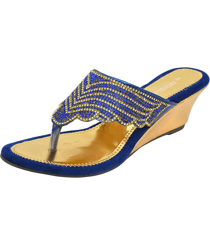 Racecourse - Blue Women's Slip On Heels view 2