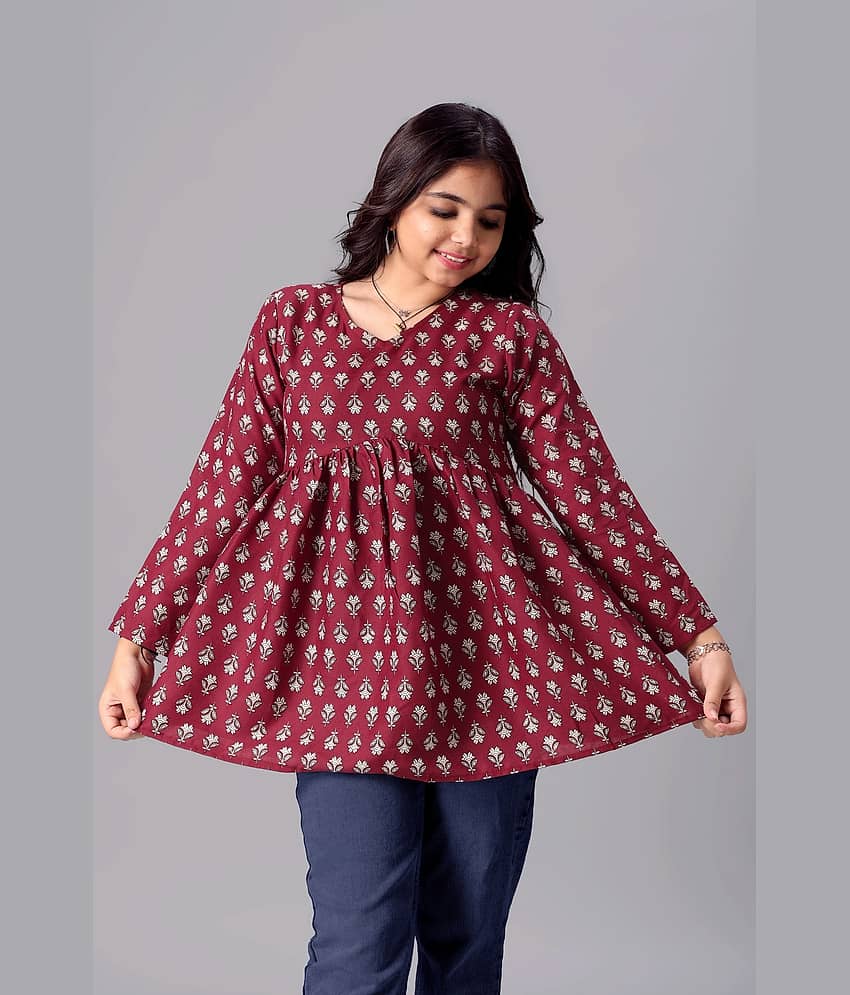 Aarya Designer Pack of 1 Girls Cotton Blend Top ( Yellow ) view 2